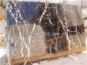 Black Gold Marble Slabs, Pakistan Black Marble