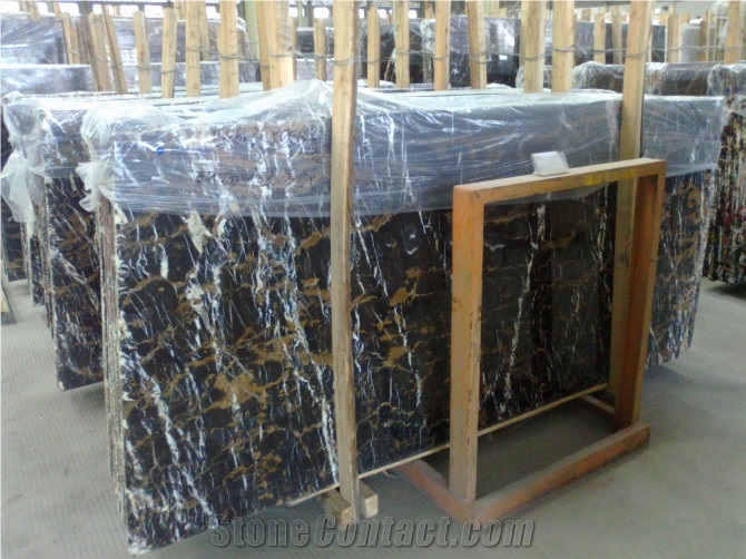 Portoro Black and Gold Marble, Black ,Gold Marble Slabs