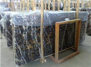 Portoro Black and Gold Marble, Black ,Gold Marble Slabs