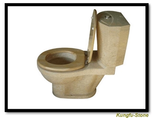 Beige Marble Toilet Closet