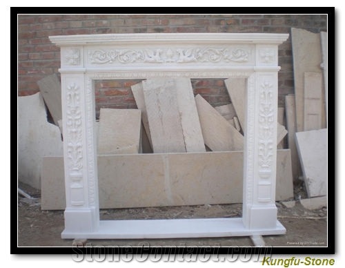 Fangshan White Jade Marble Fireplace
