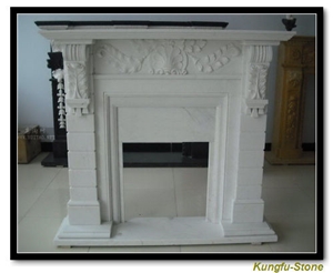 White Marble Fireplace Mental