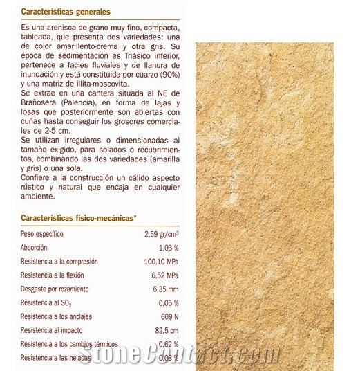 Arenisca Branosera Amarilla Sandstone Tile,Spain Yellow Sandstone