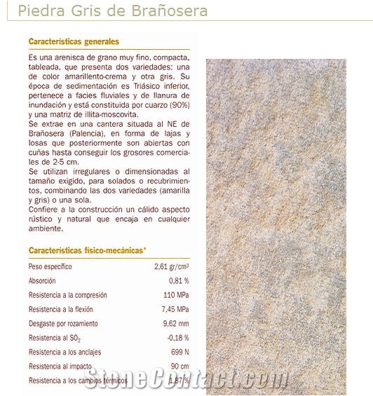 Arenisca Branosera Gris Sandstone Tile