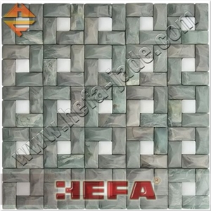 Exterior Wall Mosaic Tiles, Jade Green Marble Wall Mosaic