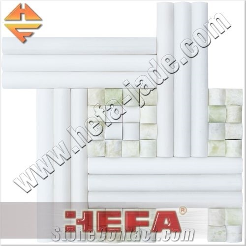 Mosaic Tiles, Widely Used as Wooden Mosaic, Empress White Marble Mosaic