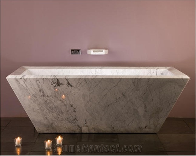 White Marble Bathroom Tubs for Small Spaces