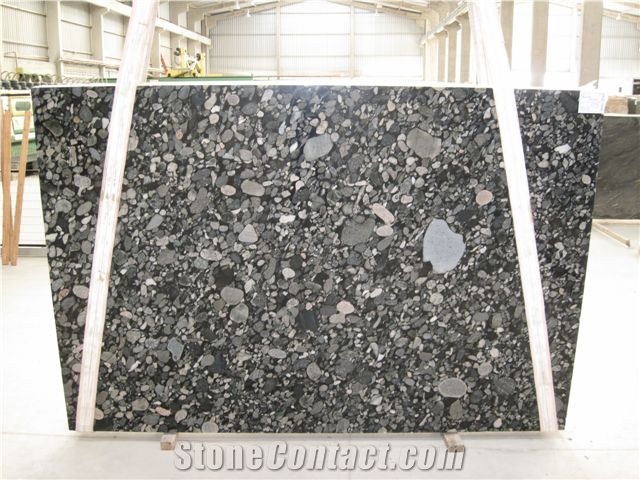 Black Mosaic Granite Slabs & Tiles, Multicolor Polished Granite Floor Tiles, Wall Tiles
