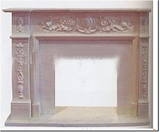 Beige Marble Fireplace