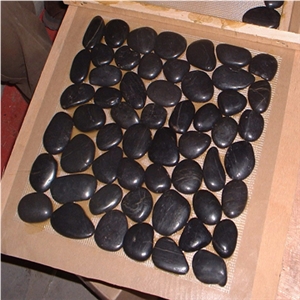Black Marble Pebble Tiles