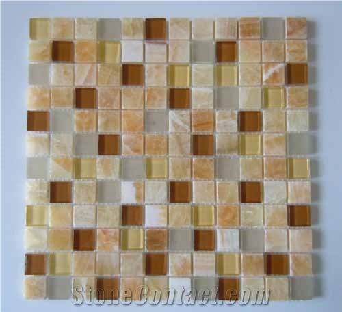 Crystal Glass & Marble Mix Mosaic CTR-GM-S001