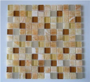 Crystal Glass & Marble Mix Mosaic CTR-GM-S001