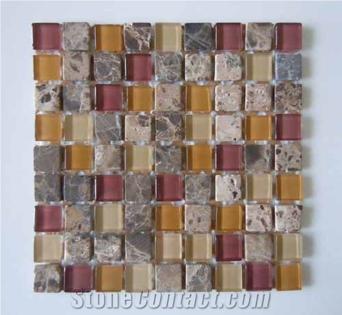 Crystal Glass & Marble Mosaic CTR-GM-S005