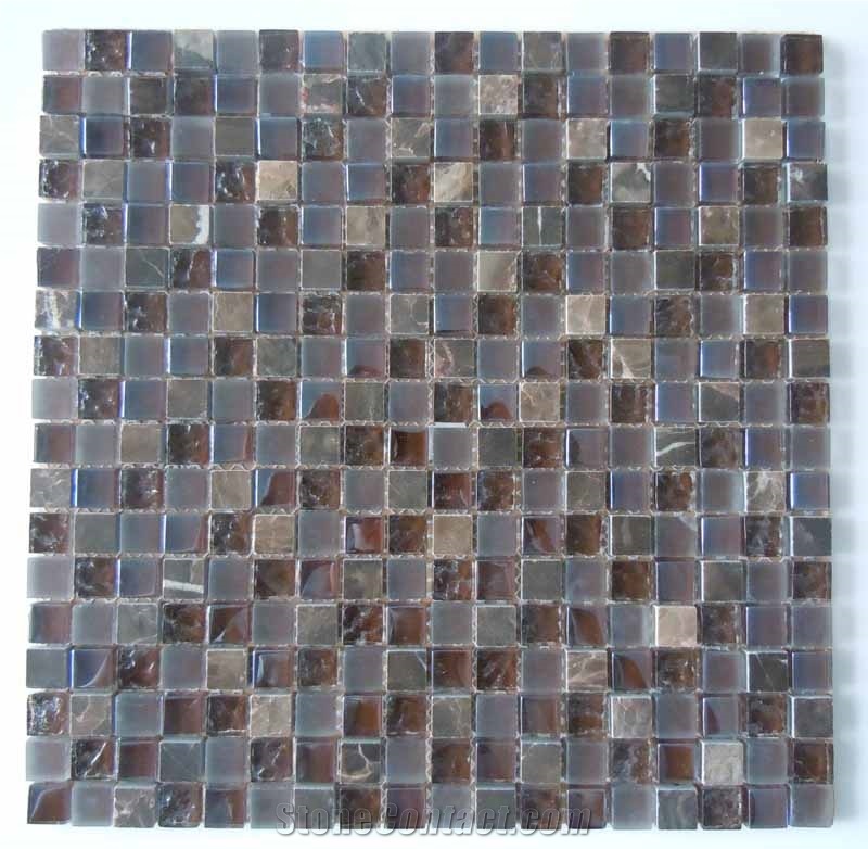 Crystal Glass & Marble Mosaic CTR-GM-S010