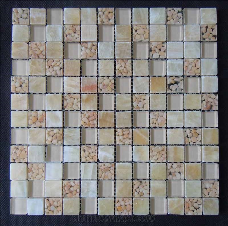 Crystal Glass & Marble & Resin Mixed Mosaic CTR-GM