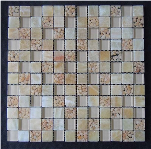 Crystal Glass & Marble & Resin Mixed Mosaic CTR-GM