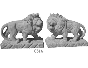 G614 Grey Granite Lion Sculpture