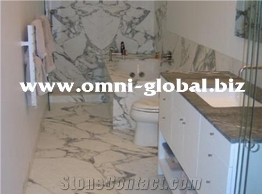 Calacatta White Marble Bath Design
