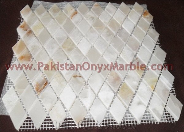 Flooring White Onyx Mosaic Tiles, Pakistan White Onyx