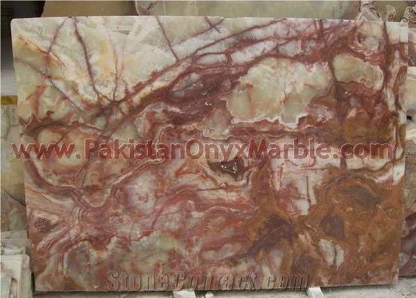 Natural Multi Red Onyx Slabs