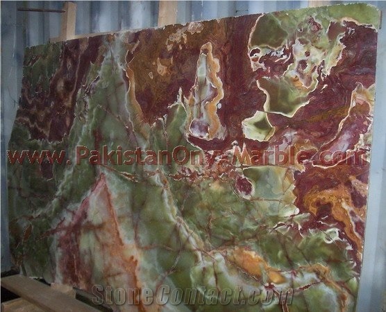 Natural Multicolor Green Onyx Slabs
