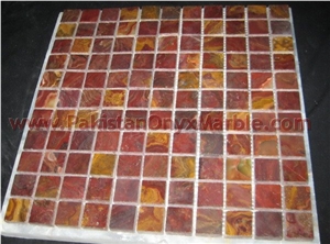 Pakistan Red Onyx Mosaic Tile