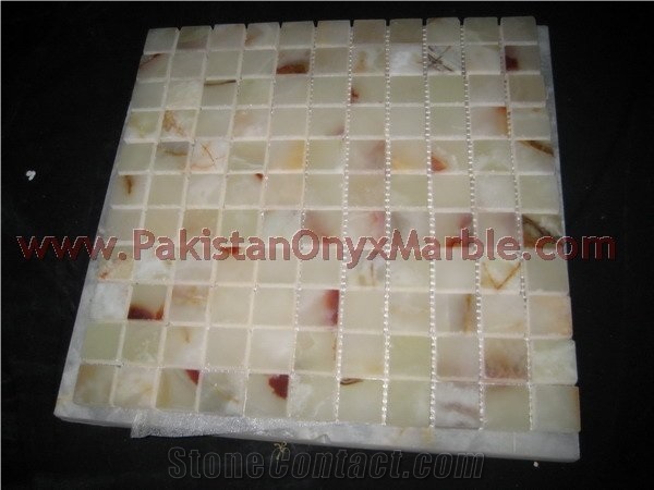 White Onyx Mosaic Tiles, Pakistan White Onyx