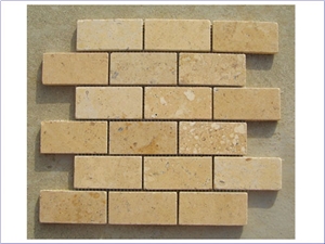 Yellow Limestone China Brick Mosaic