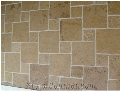 Yellow Limestone French Pattern, Yellow Limestone Flooring Tiles and Slabs, Limestone Wall Tiles and Covering