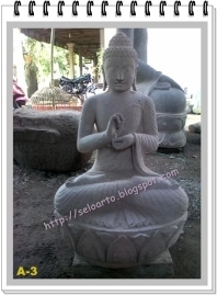 Grey Granite Sitting Budha Sculpture