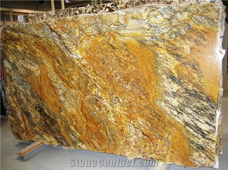 Giallo Capella Granite Slabs, Brazil Yellow Granite