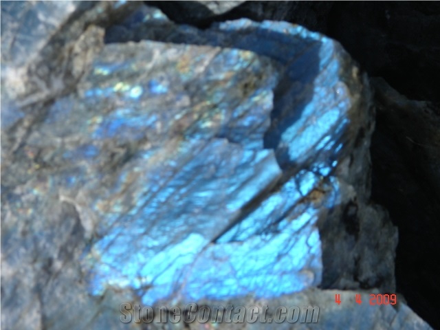 Labradorite Blue Granite Block, Madagascar Green Granite