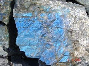 Labradorite Blue Granite Block, Madagascar Green Granite