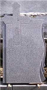 Grey Granite Cross Design Tombstone