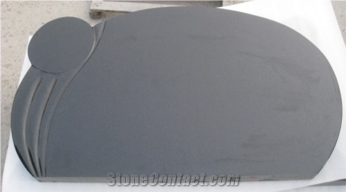 Chinese Black Granite Tombstone, Shanxi Black Granite Tombstone