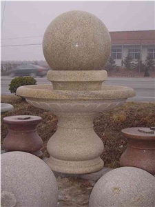 Manufacture Yellow Granite Polished Ball Fountain