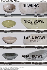 Java Marbles Round Basins, Sinks, Beige Marble