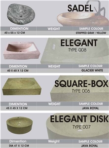 Java Marbles Round Basins, Sinks, Beige Marble