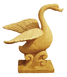 Sandstone Swan, Yellow Sandstone Sculpture, Statue