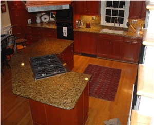 Giallo Fiorito Yellow Granite Kitchen Countertops