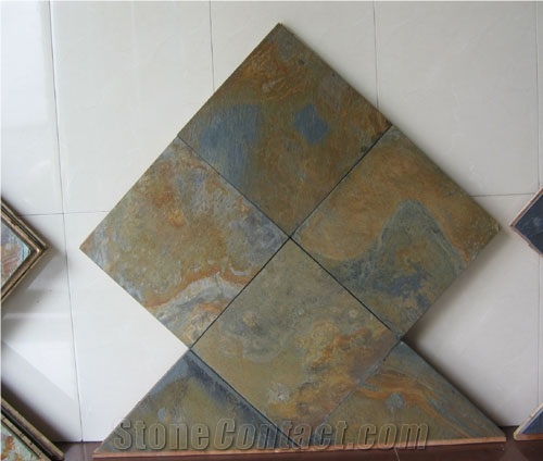 Yellow Slate Tiles, China Rusty Slate