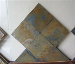 Yellow Slate Tiles, China Rusty Slate