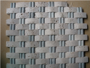 Natural Stone Mosaic, White Travertine Mosaic