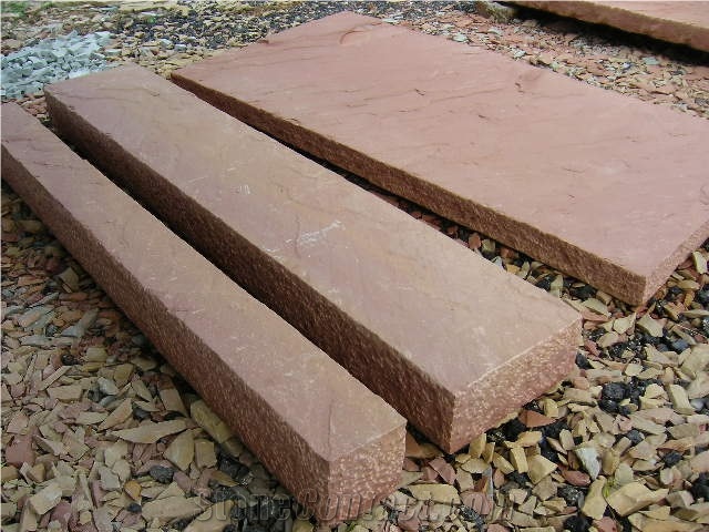 Autumn Brown Paving Blocks, Autumn Sandstone Brown Sandstone Cobble, Pavers