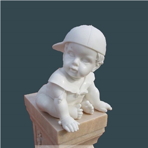 Carved White Marble Child Statue,White Marble Statue