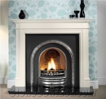 Contemporary Stone Fireplace Mantel Cream Stone Marble Fireplace