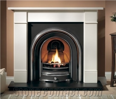 Contemporary Stone Fireplace Mantel,Cream Stone Marble Fireplace Mantel