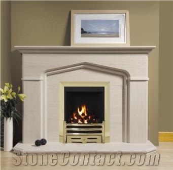 Contemporary Stone Fireplace Mantel Cream Stone Marble Fireplace