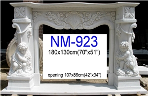 Figure Statue Stone Fireplace, White Marble Fireplace