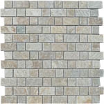 Jinxiu Slate Small Wall Mosaic Tile, White Slate Wall Mosaic